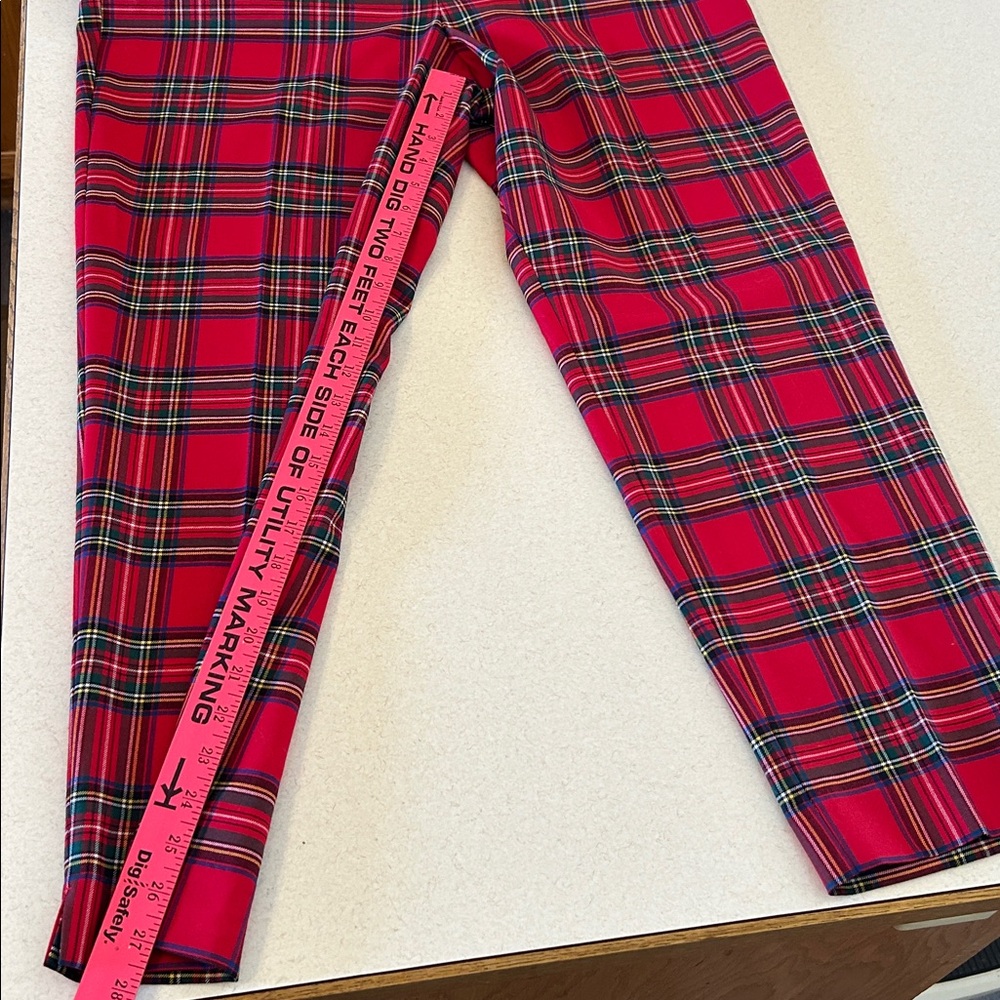 Talbots Slim Hampshire Ankle Pants Size 16 NWOT Classic Tartan Red Plaid Pattern - Picture 11 of 15